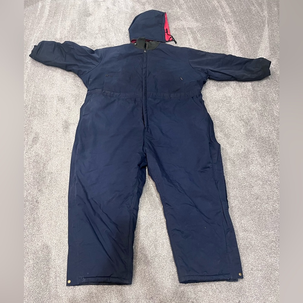 Men's Navy Insulated Coveralls Work Suit - Size 5XL - Picture 15 of 16